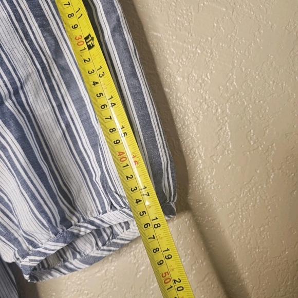 CATHERINES Plus Gray/White striped floral embroidered Print Blouse Sz 1X  boho - Picture 7 of 7